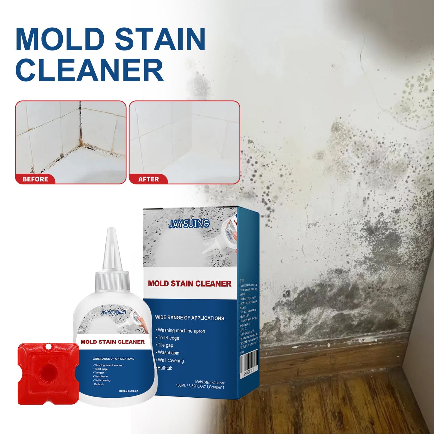 Mildew Removal Gel Clean Kitchen Bathroom Tile Moldy Walls Refrigerator Stain Removal Gel - Korvel