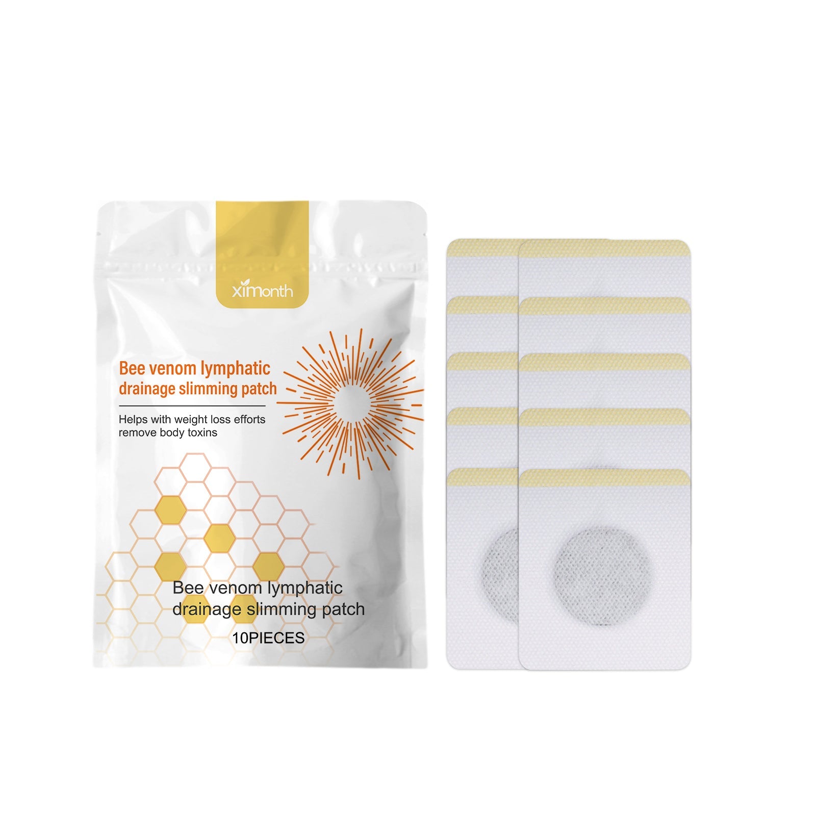 Bee Venom Lymphoid Body Shaping Patch, Firming Flab Fat Belly Arms Bye Meat Body Lymph Care Patch - Korvel