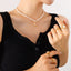 Pearl Titanium Steel Moon Shape Pendant Necklace - Korvel