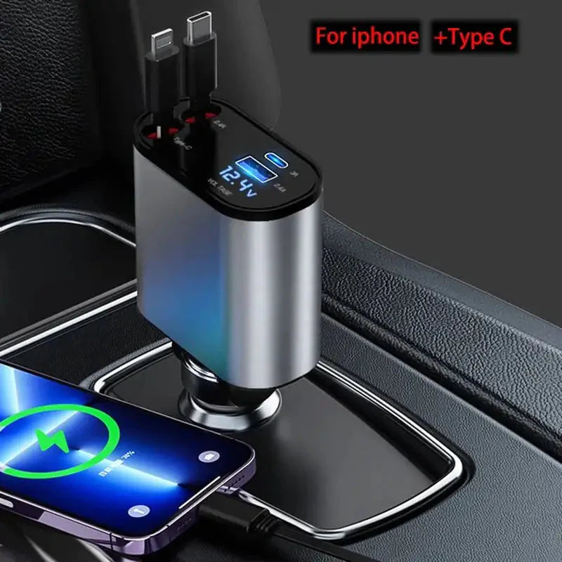 Chargeur de voiture rétractable 4-en-1 ultime
