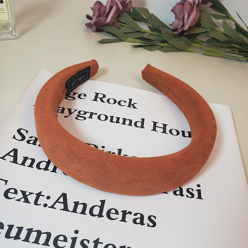 Candy colored velvet with wide edge sponge headband flocking - Korvel