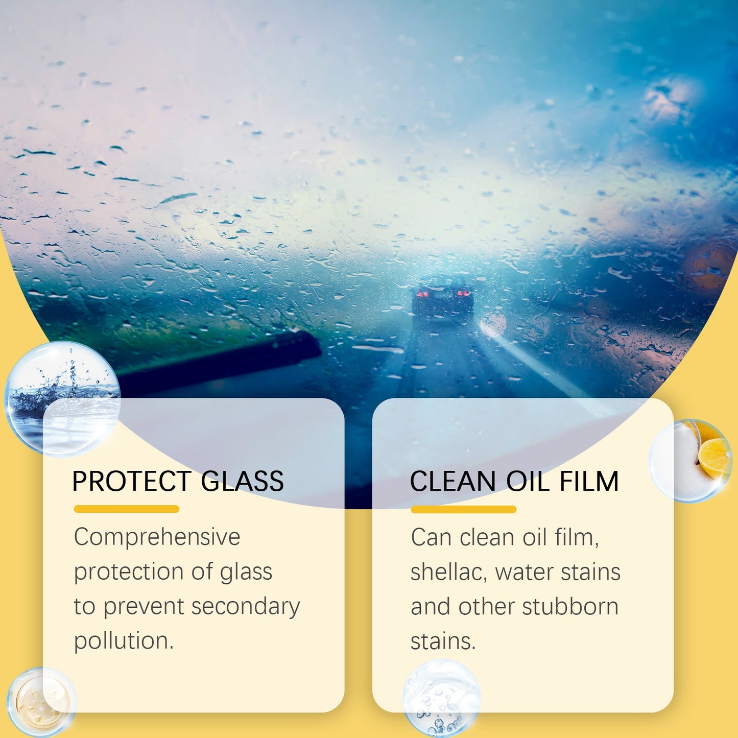 Car Glass Cleaning Brush, Car Window Glass Cleaning Stains Oil Stains Waterproof Rain Cleaning Brush - Korvel