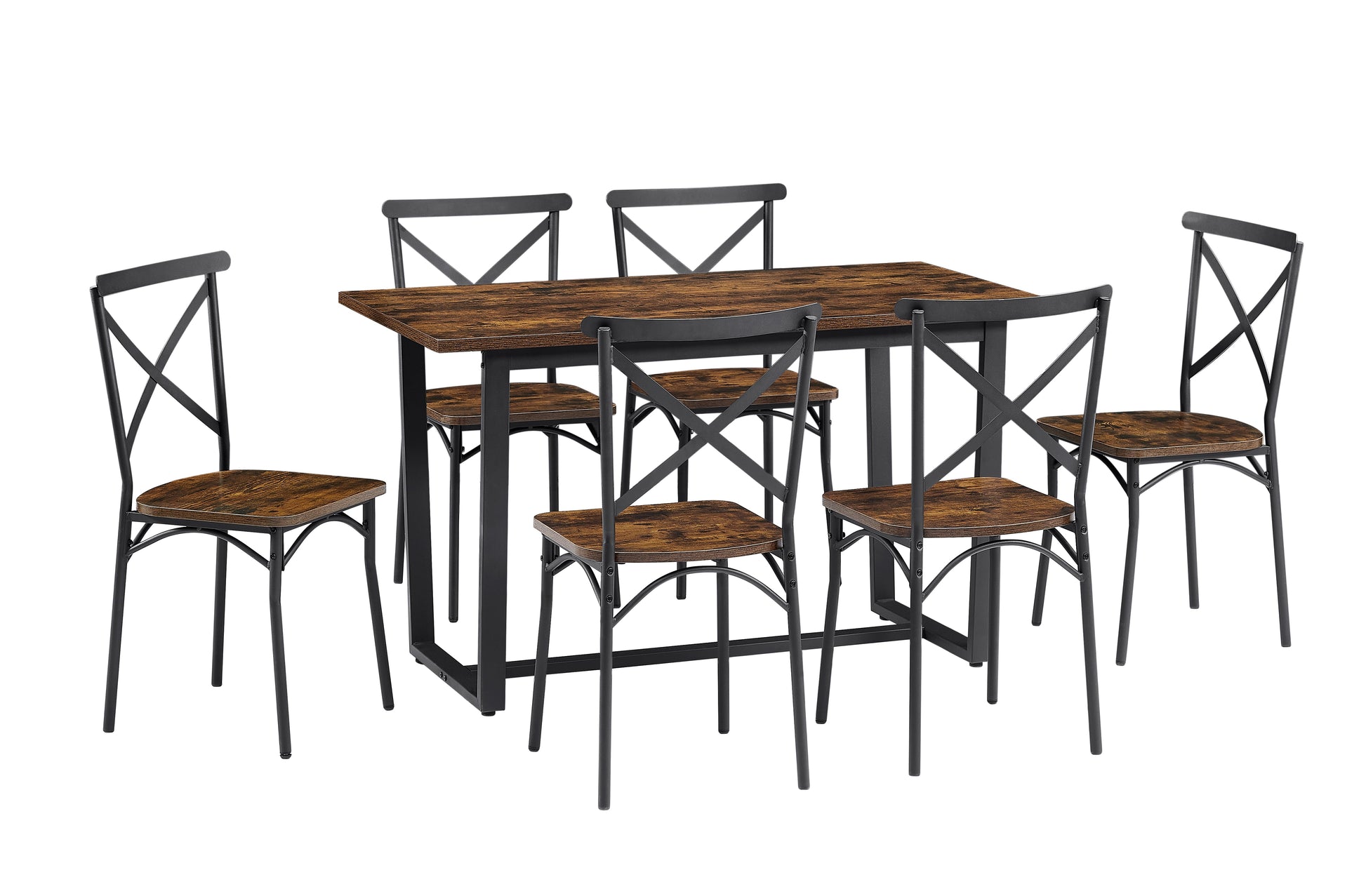 7 Pieces Dining Set 7-Piece Kitchen Table Set Perfect for Kitchen Breakfast Nook Living Room Occasions - Korvel
