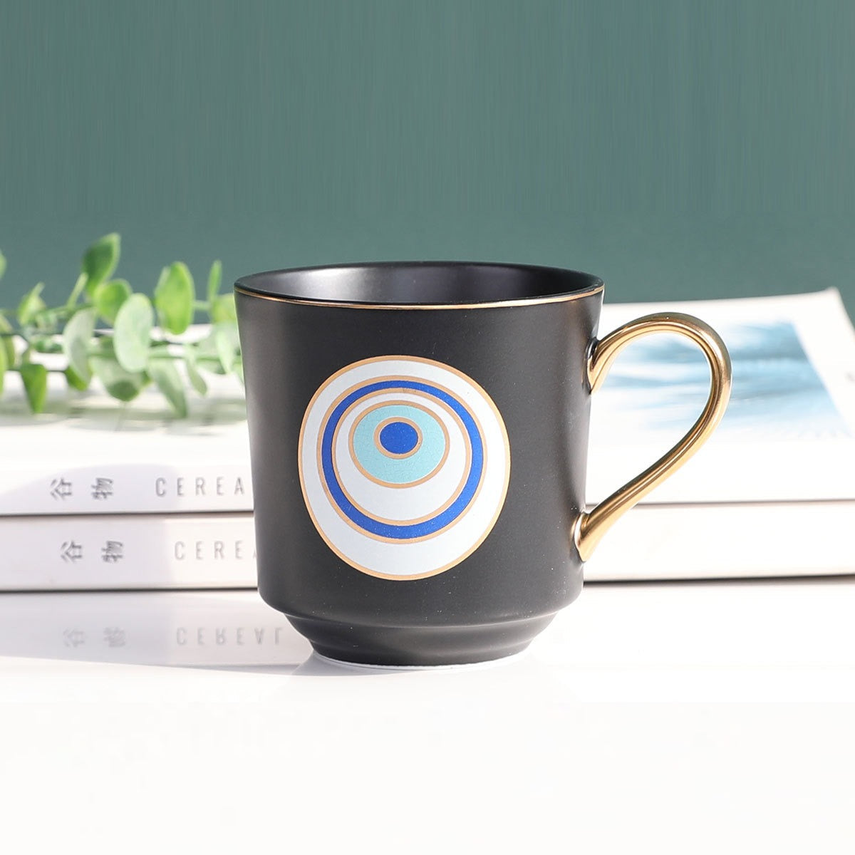 Big eyes mug ceramic water cup ins simple cup - Korvel