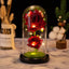 Christmas Valentine's Day Birthday Gift Two Roses Glass Cover Ornament LED Light Simulation Immortal Flower - Korvel