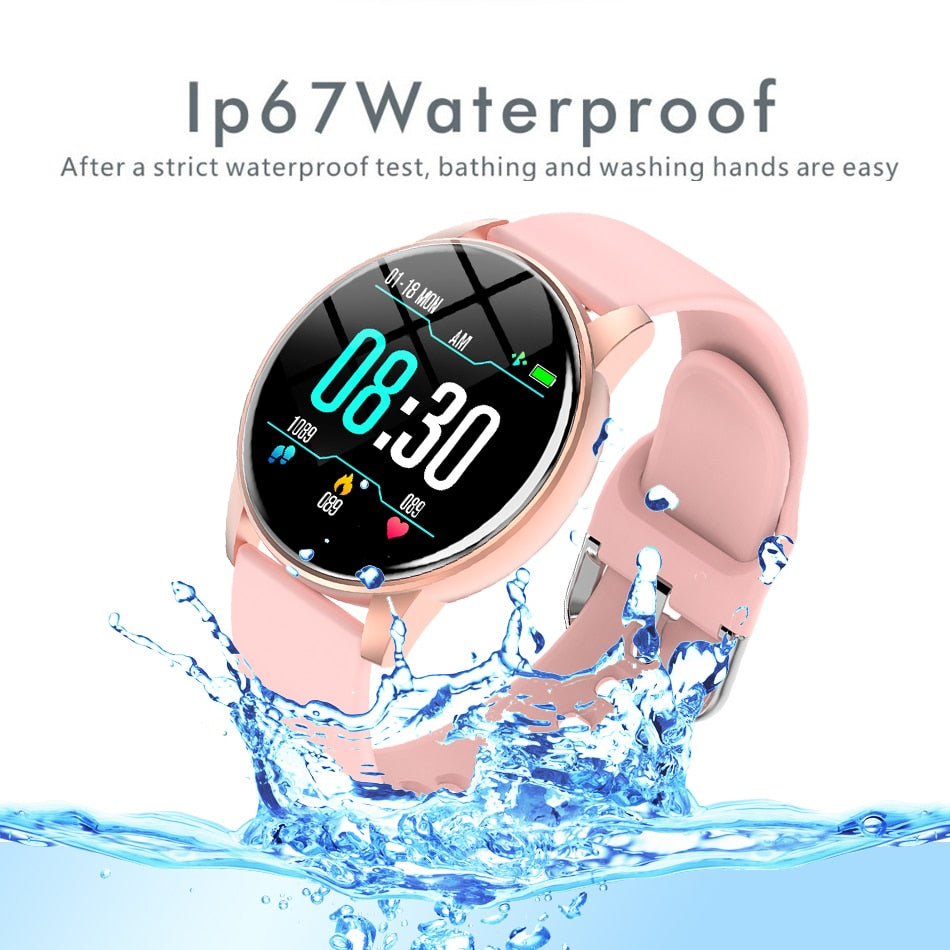 Women Smart Watch Real-time Weather Forecast Activity Tracker Heart Rate Monitor Sports Ladies Smart Watch Men For Android IOS - Korvel