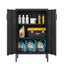 Armoire de rangement en acier premium avec portes doubles et partitions mobiles