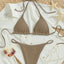 Hanging neck tie bikini multi-color three-point swimsuit hot spring swimsuit - Korvel