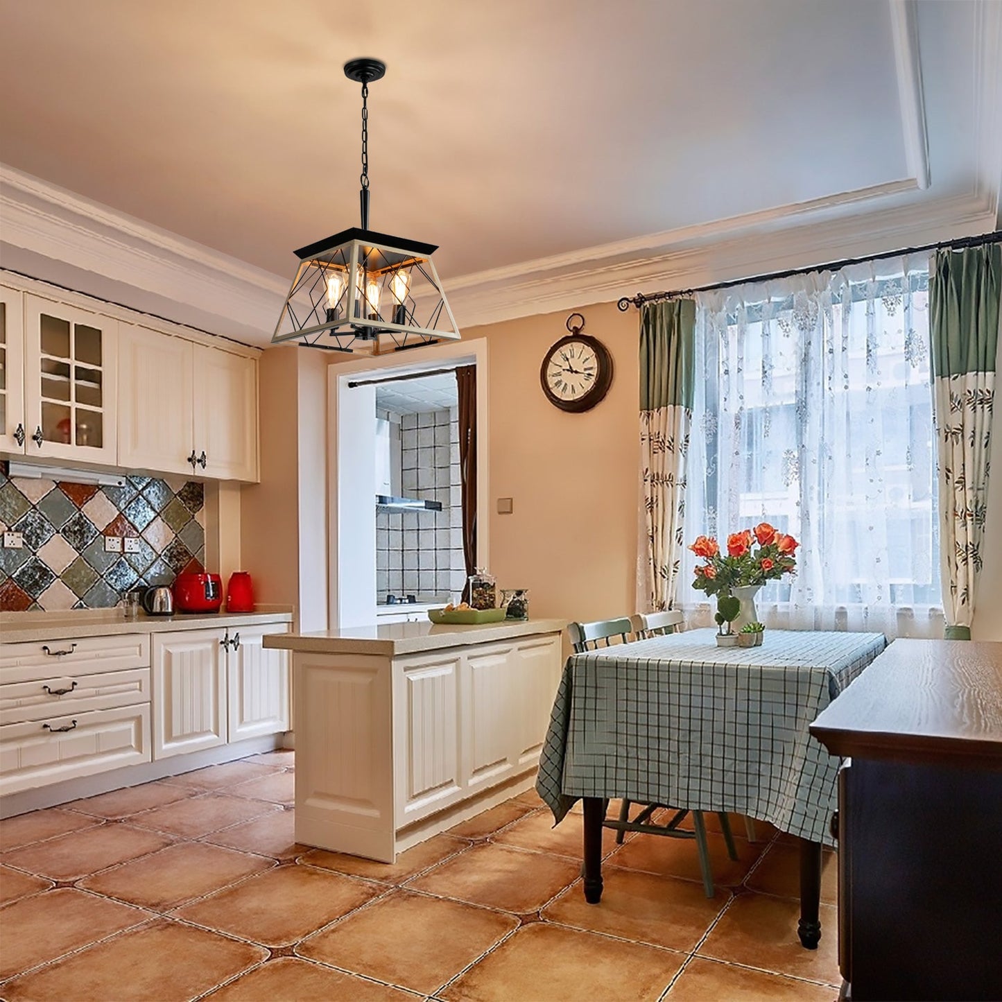 4-Light Farmhouse Chandeliers For Dining Room (No Bulbs) - Korvel