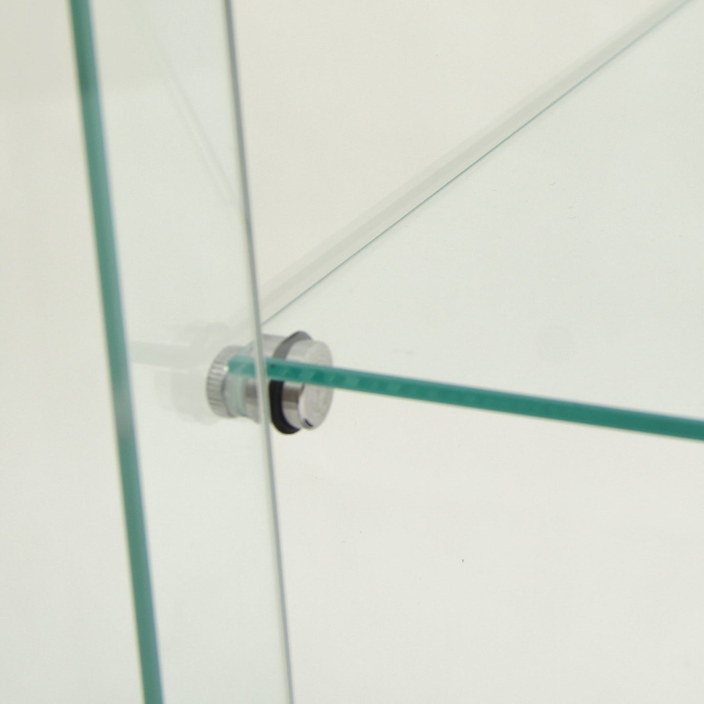 Cabinet d'affichage en verre LED élégant avec 4 étagères - Noir