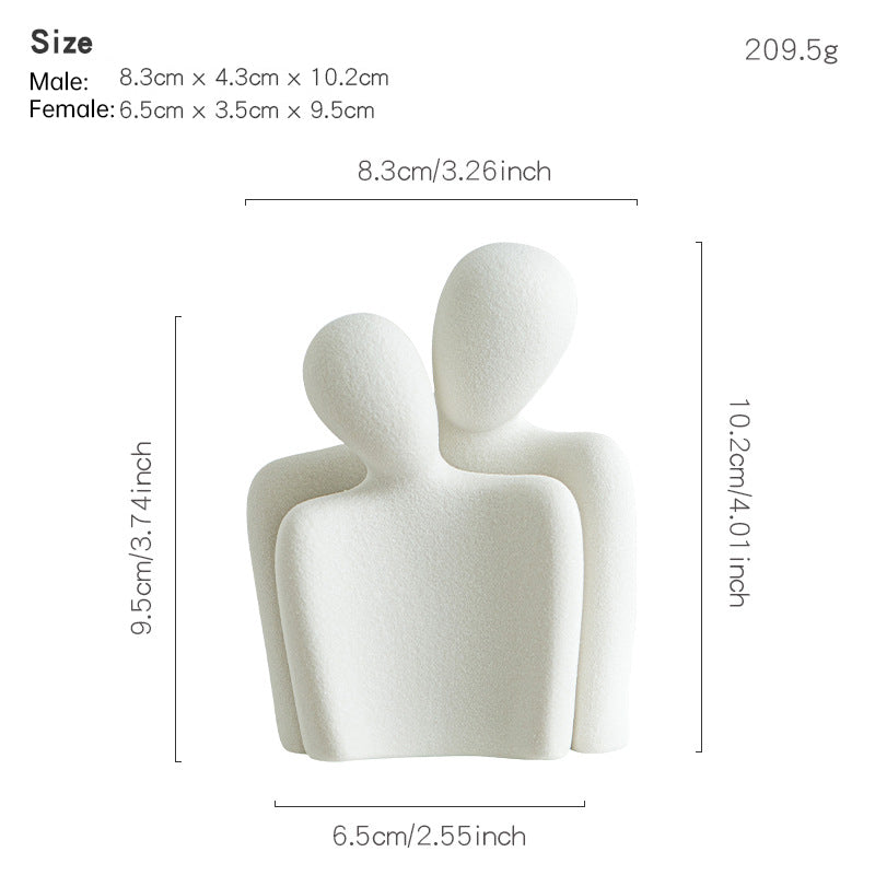 Creative couple figure decoration Newlywed home decoration Lover sculpture decoration figure desktop living room bookshelf decor - Korvel