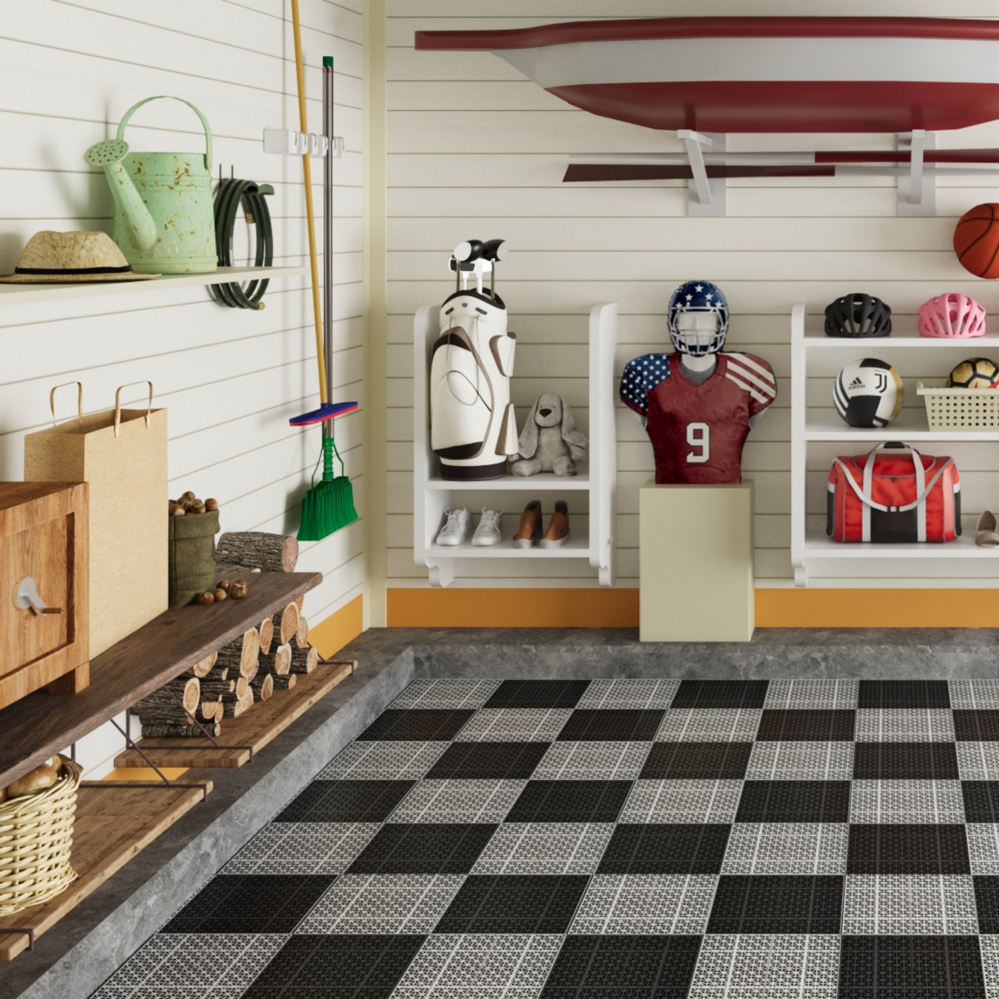12 x 12 inch gray interlocking deck tiles, plastic waterproof, weighing up to 6613 pounds, with a rose pattern pack of 12 - Korvel