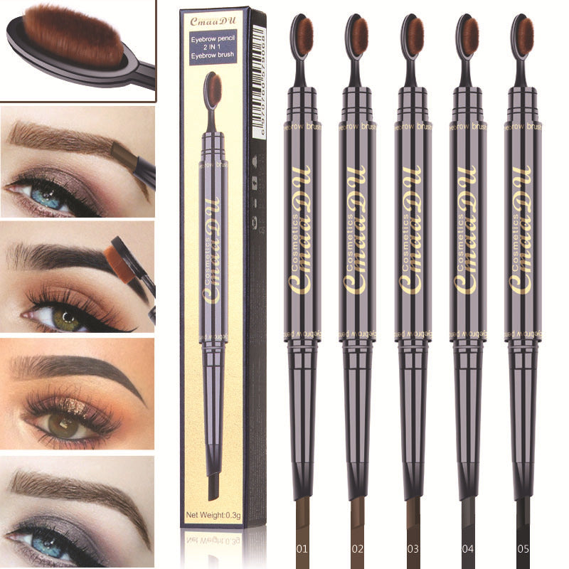 CmaaDu Toothbrush head eyebrow pencil pigment multi functional waterproof double ended eyebrow - Korvel