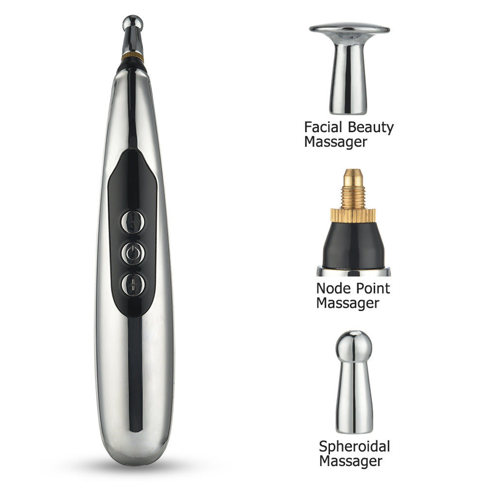 Rechargeable Acupoint Massage Pen 5-Head Meridian Pen Massager Magnetic Therapy Pain Relief Massager - Korvel