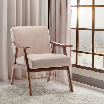 Mid-Century Modern Solid Wood Accent Chair