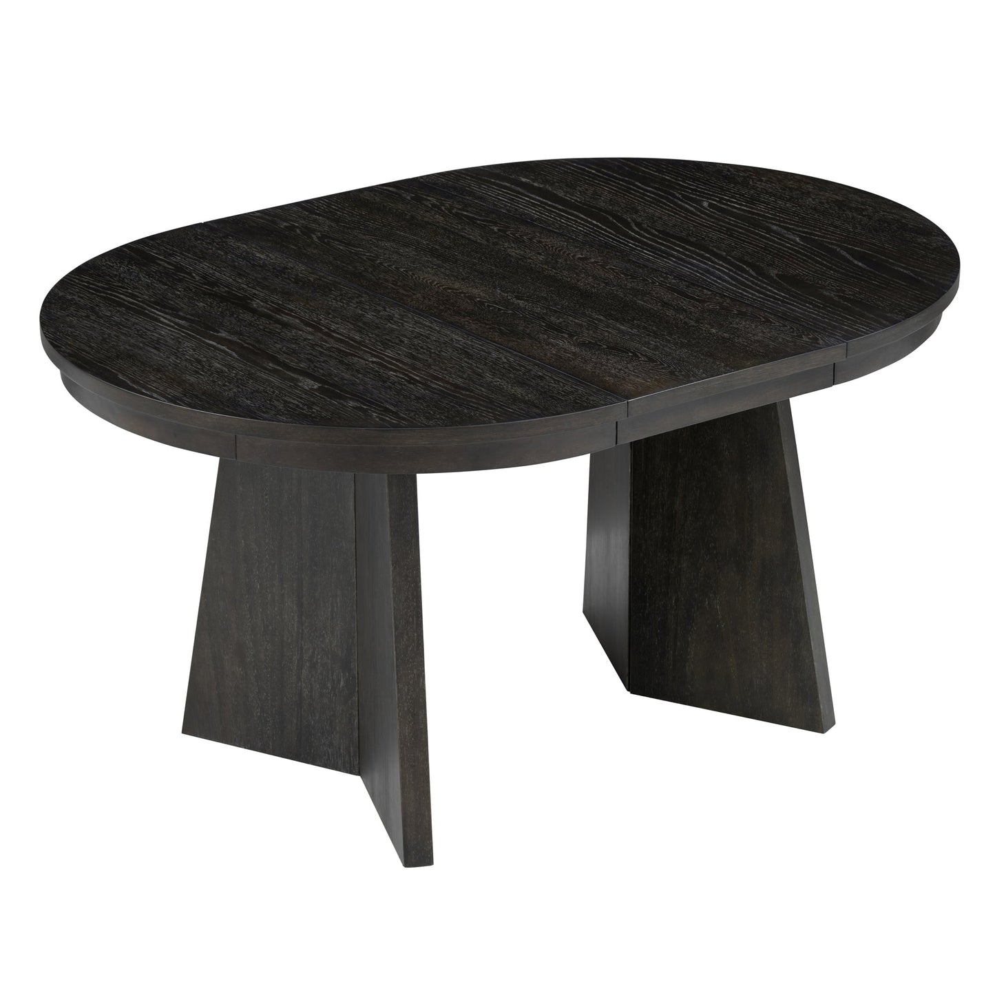 TREXM 5-Piece Retro Dining Set with Expandable Table & Chairs