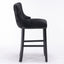 Elegant Black Velvet Wing Back Bar Stool Set of 2