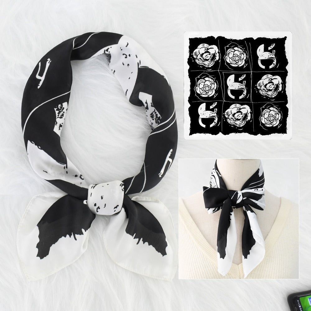 Silk Scarf Women's Sunscreen Beach Imitation Silk Versatile Silk Scarf Neckband - Korvel