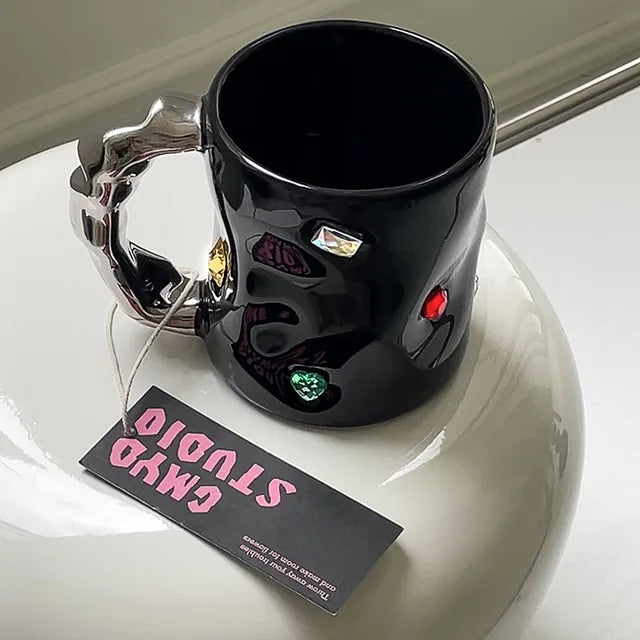 Luxury Cup Make Undefined Cup Gem Cup Spice Girl Style Gem Mug Ceramic Water Cup Small Original Coffee Mug Cup for Lovers - Korvel