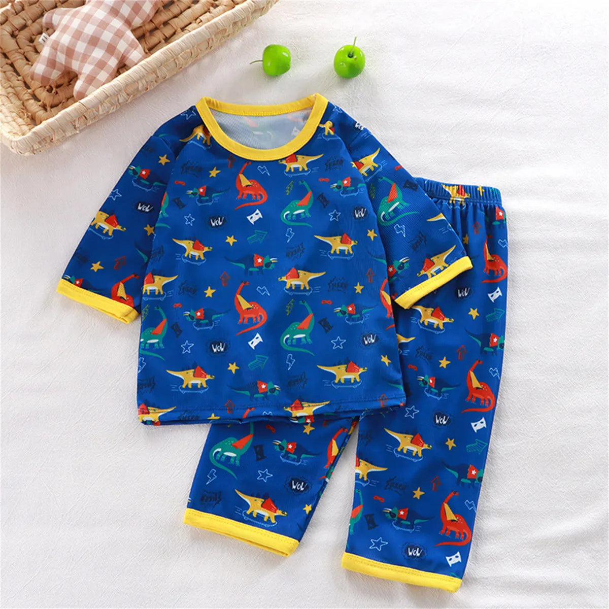 hibobi 2-Piece Children Air-Conditioning Clothing Summer Home Clothes Three-Quarter Sleeve Underwear Set Baby Pajamas Tracksuit - Korvel