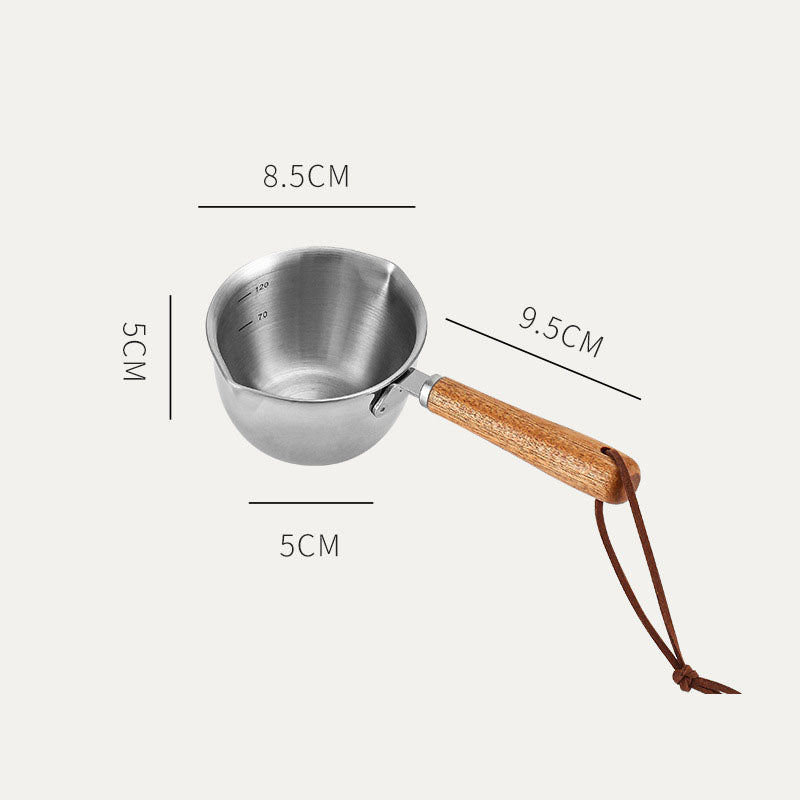 Stainless steel oil splashing small pot, three-layer steel mesh red hot oil small pot, mini milk pot, oil pouring, oil tapping, oil pouring special artifact - Korvel