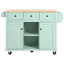 Kitchen trolley, cabinet door internal storage rack with storage cabinet and 3 dining room drawers, mint green - Korvel