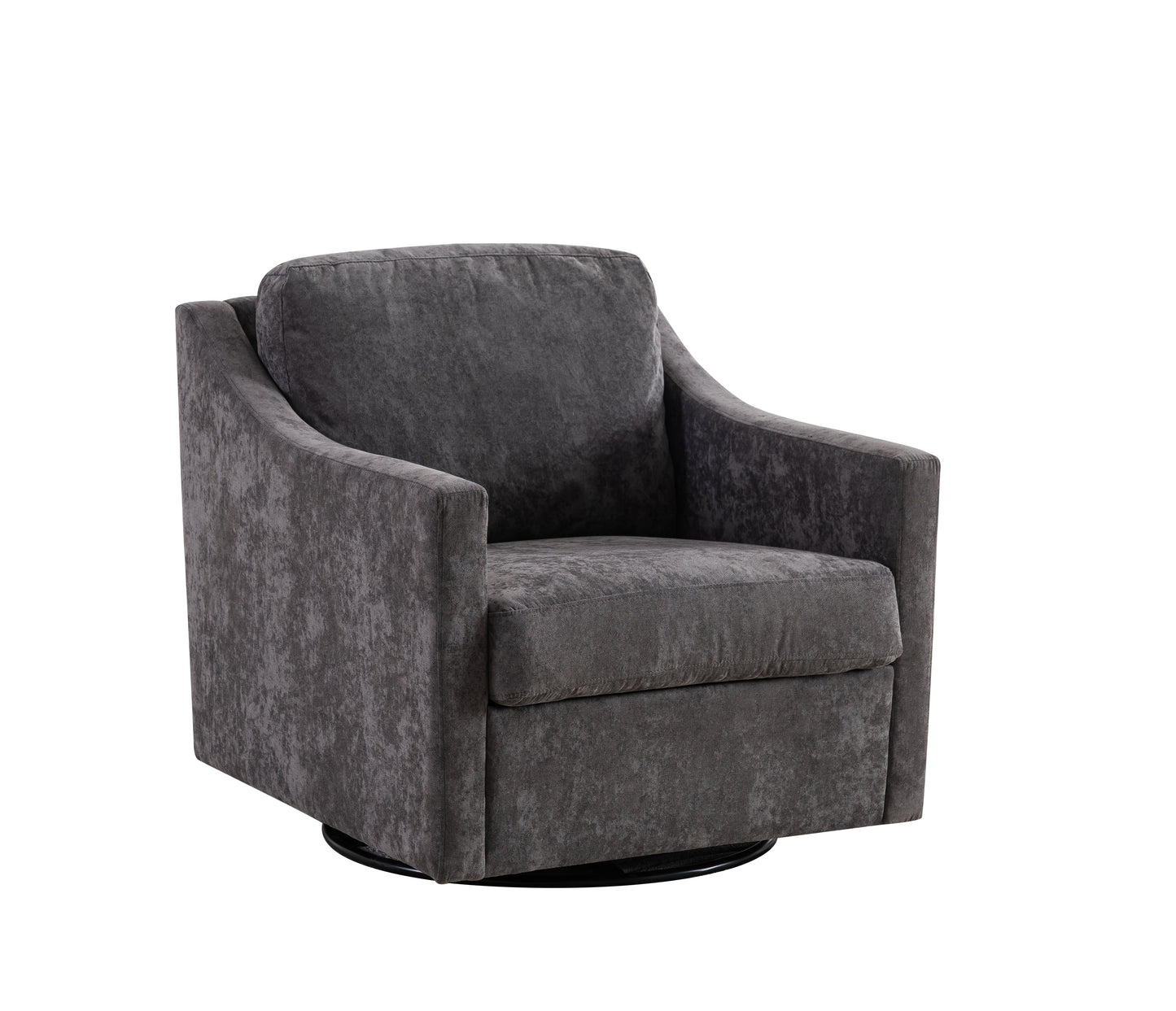 Fauteuil pivotant large avec coussin doux - Fauteuil moderne gris