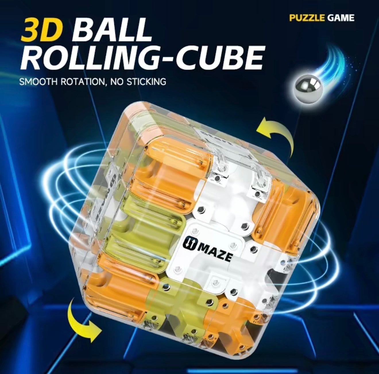 Cube Labyrinthe BrainOrbit - Puzzle 3D captivant pour tous les âges