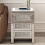 U-Can 15.7" Silver Rectangular Mirror Coffee Table with Charging Function