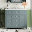 36 "bathroom makeup cabinet with resin sink combination and 2 drawers, with soft closing door, blue color - Korvel