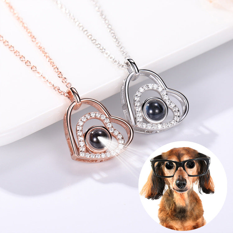 100 languages, I love you necklace, nano projection, customized color images, photos, text, love for Europe and America - Korvel