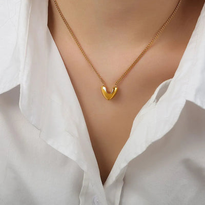 Elegant Gold-Plated Heart Pendant Necklace