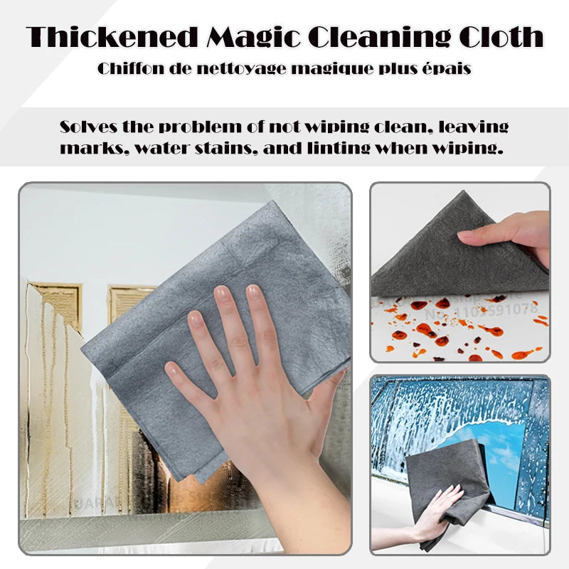 1-10PCS Magic Cleaning Cloths Reusable Microfiber Washing Rags Car Window Mirror Wipe Towels Rag Household Kitchen Clean Tools - Korvel
