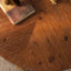 33.86"Modern Retro Splicing Round Coffee Table Fir Wood Table Top with Gold Cross Legs Base(Same SKU:W757126236) - Korvel