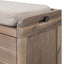 TREXM Storage Bench with Removable Basket and 2 Drawers, Fully Assembled Shoe Bench with Removable Cushion (White Washed) - Korvel
