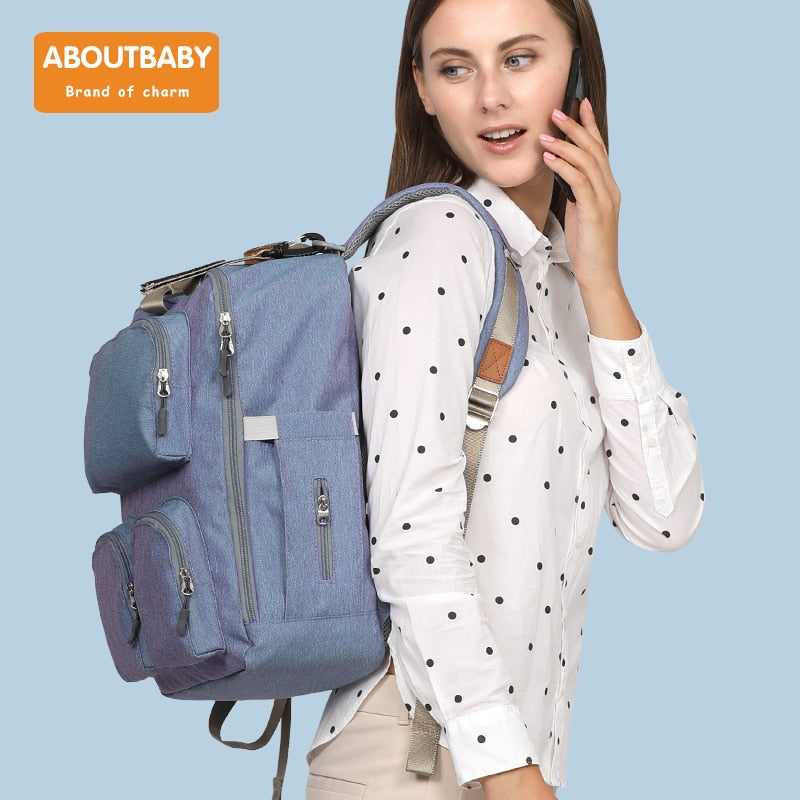 Nappy Bag Large Capacity Baby Diaper Bag Travel Backpack Waterproof knapsack - Korvel