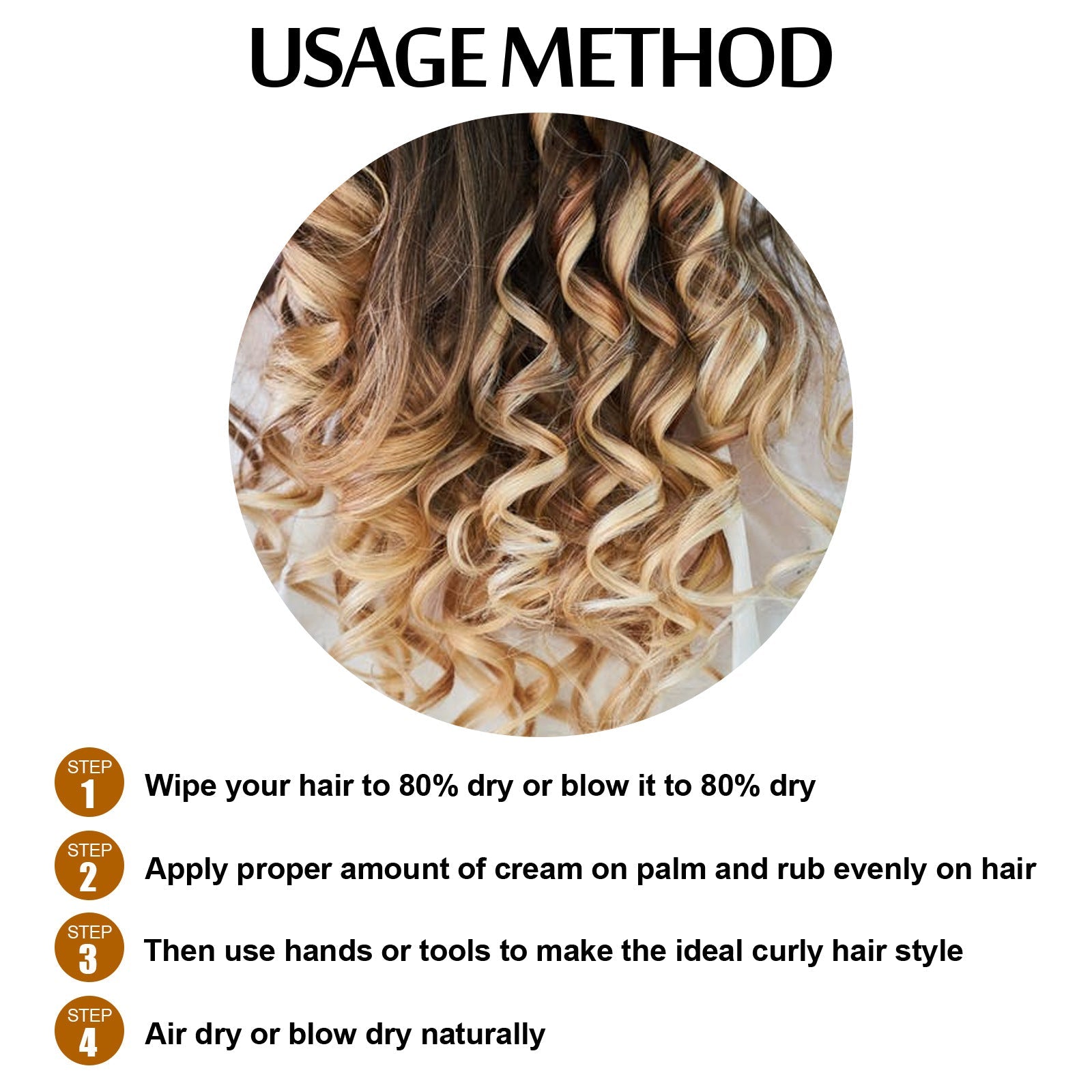 Elastin, Anti-Frizz Curly Hair Volumizing Natural Fluffy Moisturizing Styling Perm Care Style - Korvel
