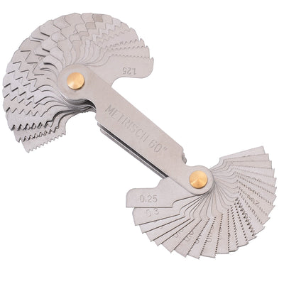 New 60 And 50 Degree Whitworth Metric Screw Thread Pitch Gauge Blade Gage For Measuring Tool - Korvel
