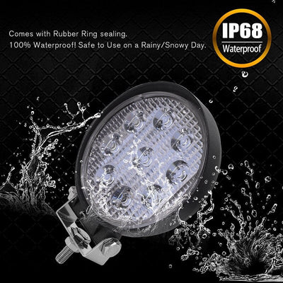 OKEEN 9LED 27W 16LED 48W Work Light 12V 24V Car LED Spotlight Square Round Auto Truck Off Road Mini Ledbar Offroad Accessories - Korvel