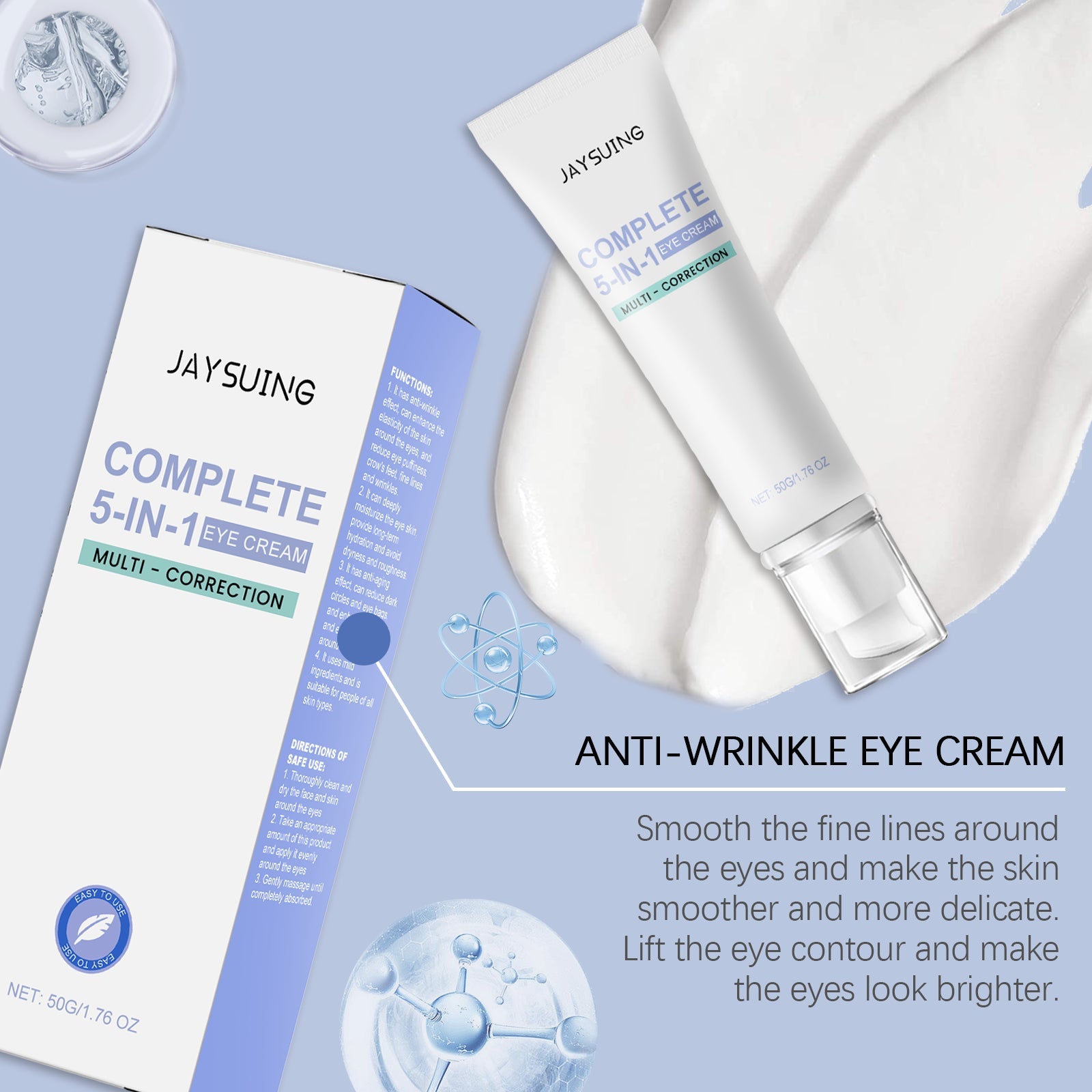 Firming Eye Cream, lighten fine lines and moisturize eye skin daily massage care cream - Korvel