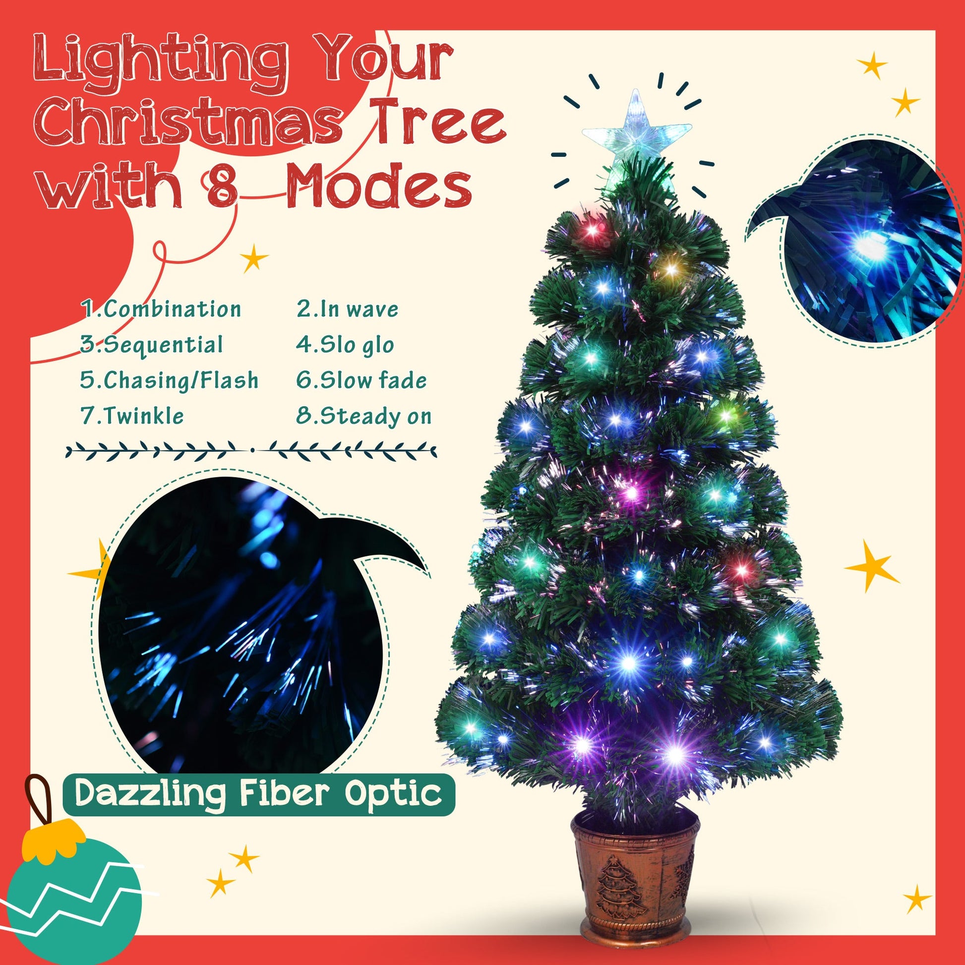4-piece Christmas artificial tree set, Christmas wreath, wreath and 2 colored light entrance trees, PVC holiday celebration set - Korvel