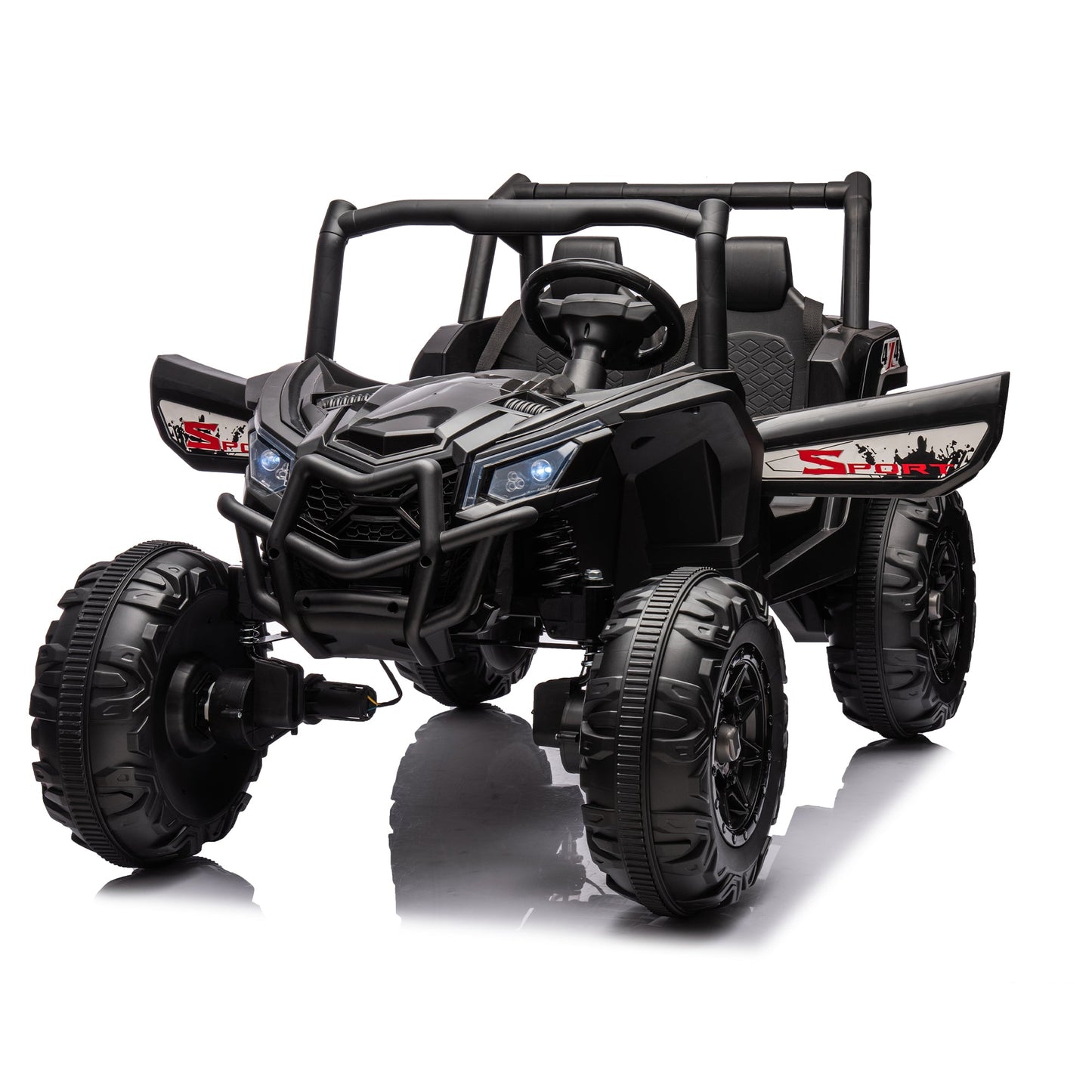 Side by Side 4x4 Ride on Off-Road Truck with Parent Remote Control, Battery Powered Electric Car w/High Low Speed - Korvel