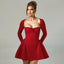 Robe élégante à manches longues bulle ajustée
