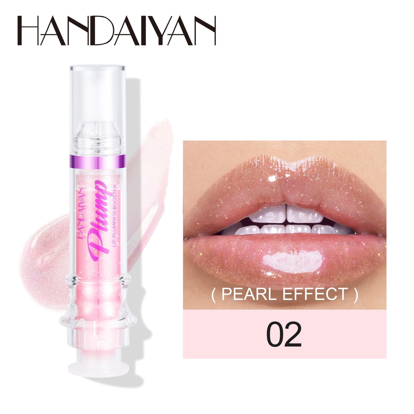 HANDAIYAN PLUMP & POUT Lip Plumping Booster Gloss, High Shine for Plumper Looking Lips,Extreme Shine Crystal Volume Lip Oil - Korvel