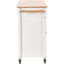 Kitchen Island Cart with Solid Wood Top and Locking Wheels 54.3 Inch Width  (White) - Korvel