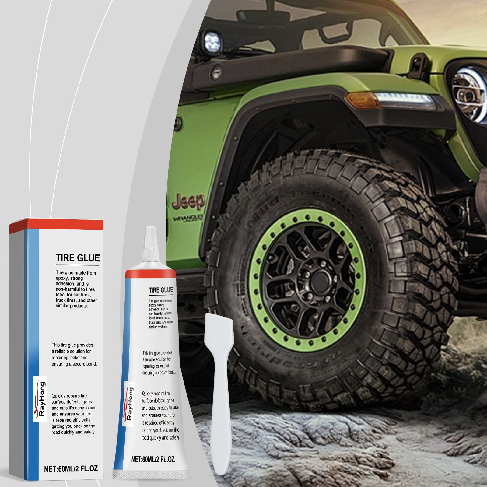 Tire Repair Kit, Soft Repair Glue For Repairing Cracks And Scratches On The Side Of Car Tires - Korvel