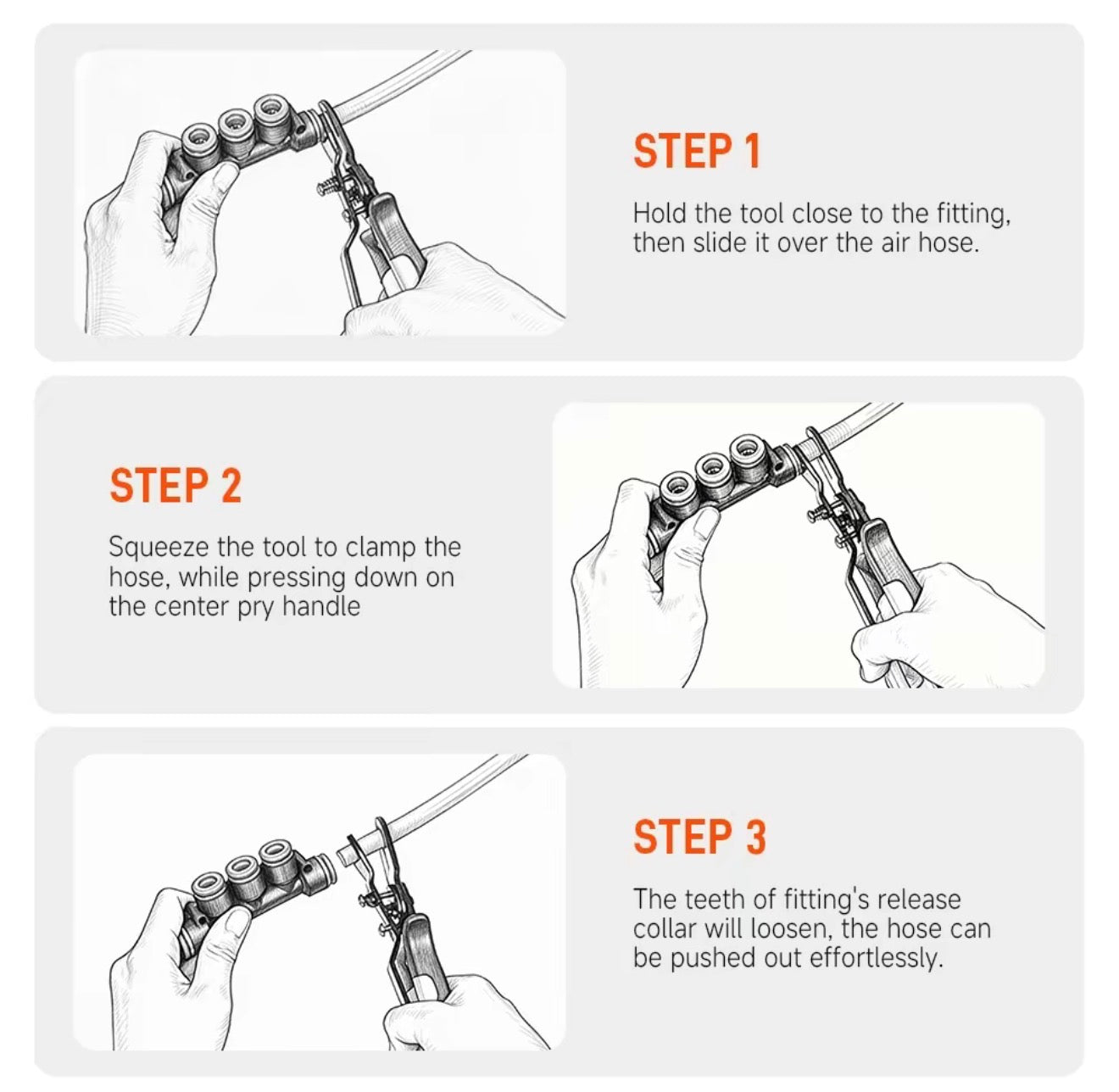 PushFit Air Hose Removal Tool - Efficient Disconnect Solution