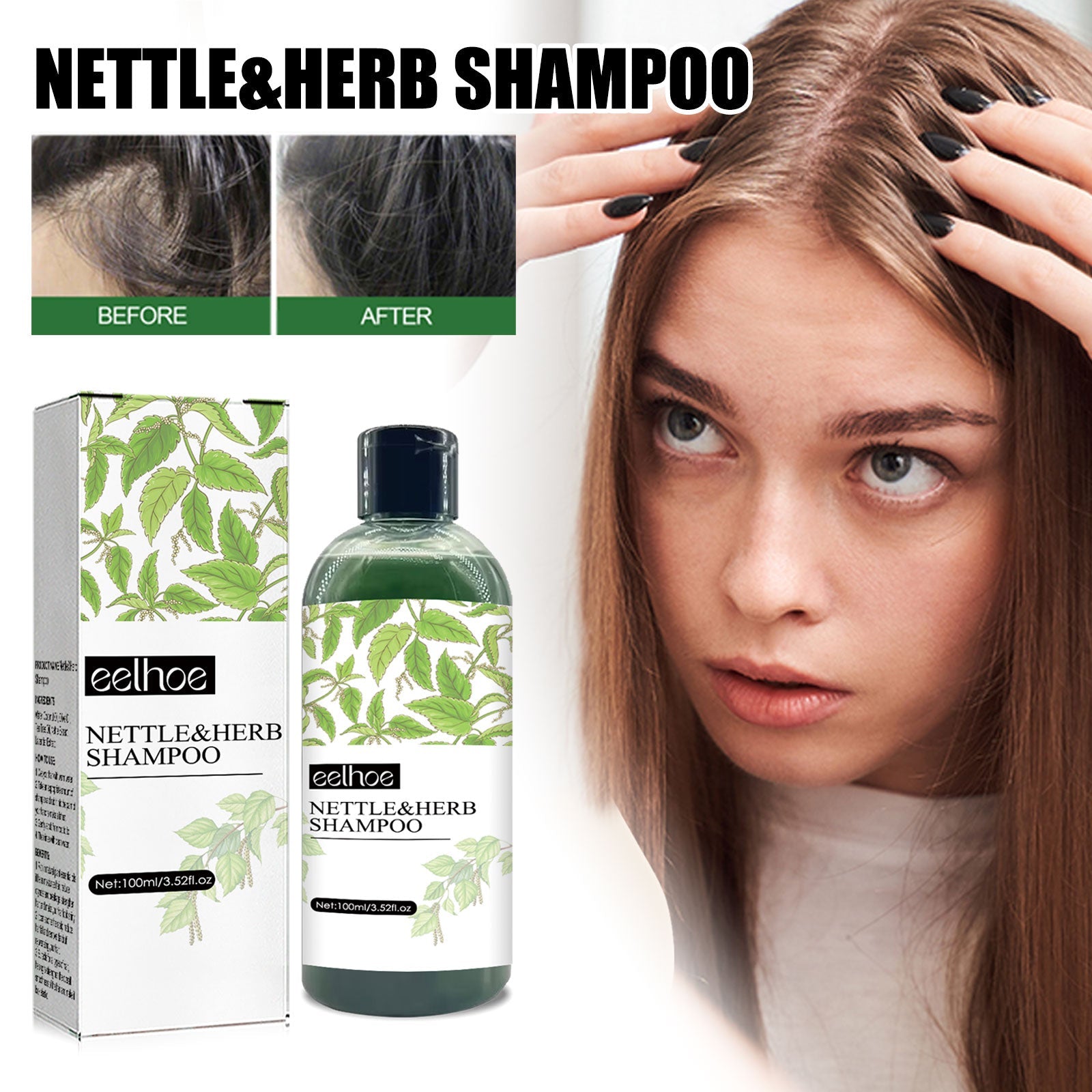 Herbal Shampoo Deeply Cleanses Scalp, Softens Hair, Moisturizes Hair Roots, And Strengthens Hair - Korvel