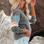 Color Block Round Neck Long Sleeve Sweatshirt - Korvel