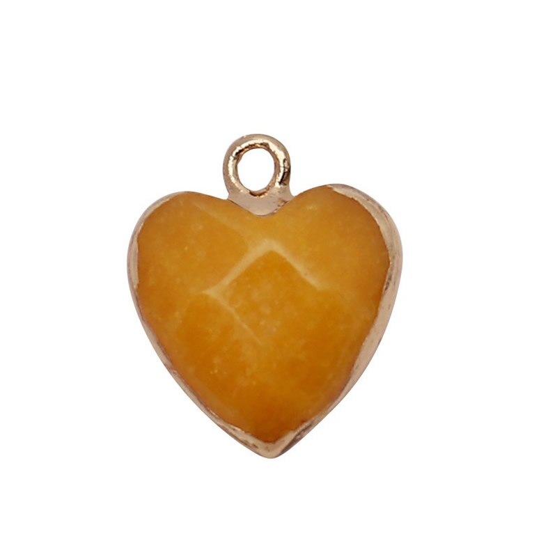 Women Jewelry  12.5mm Small Lovely Heart Pendant Labradorit Aventurine Opal Rose Crystal Quartz Stone Pendant DIY for Necklace - Korvel